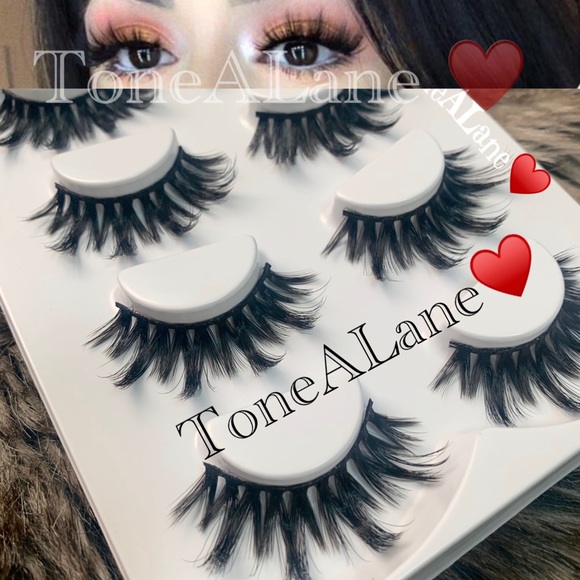 Mink eyelashes Lashes 3d Lashes Wispy 4 pairs - Picture 3 of 4